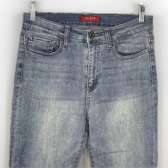 Guess Skinny Ankle Jeans Women’s Size 28 Classic Light Wash Logo Patch - Picture 2 of 8